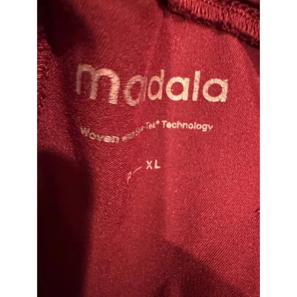 Mandala Burgundy Scrub Set Equa-Tek V-Neck Top 2XL Petite XL Pants Wine Red